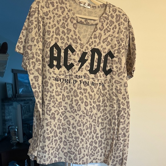 Maurices Tops - Maurices Leopard Print AC/DC Graphic Tee